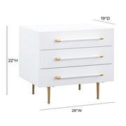 Trident 28" 3-Drawer Nightstand