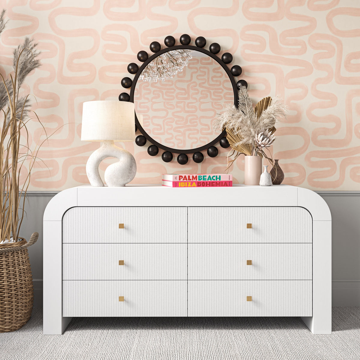 Hump 62" Arched 6-Drawer Dresser