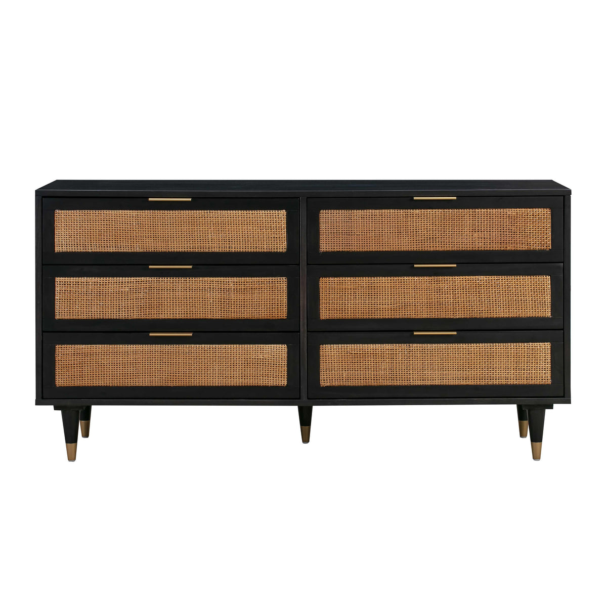 Sierra 60" Cane 6-Drawer Dresser