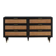 Sierra 60" Cane 6-Drawer Dresser