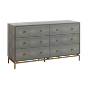 Pesce 57" Faux Shagreen 6-Drawer Dresser