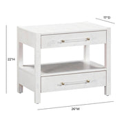 Brandyss 26" Burl 2-Drawer Nightstand