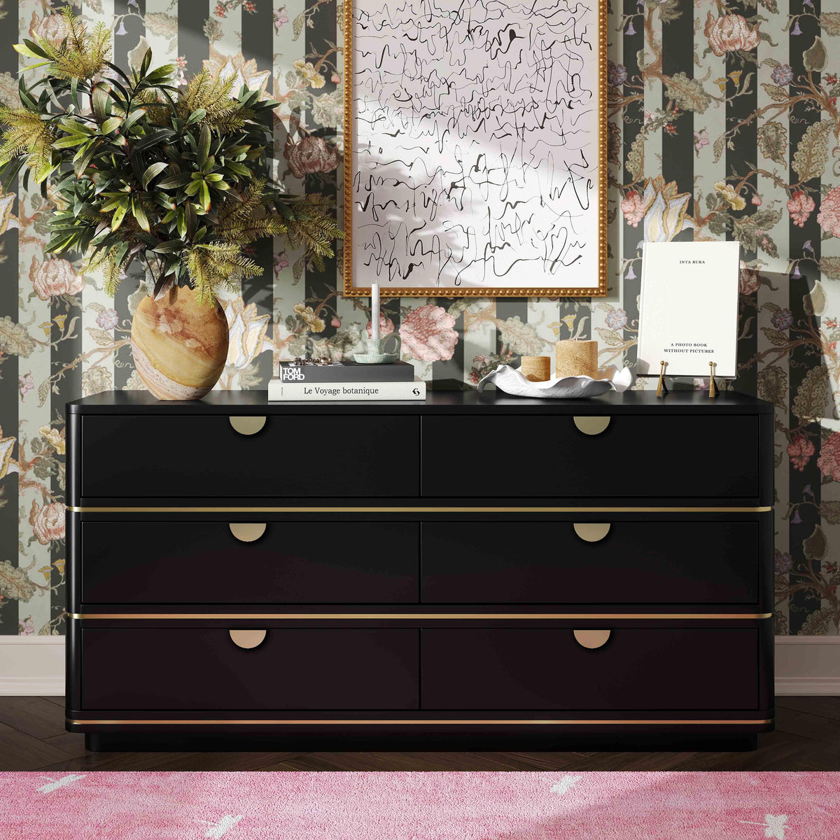 Julieta 62" Acacia Wood 6-Drawer Dresser
