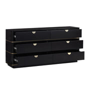 Julieta 62" Acacia Wood 6-Drawer Dresser
