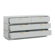 Julieta 62" Acacia Wood 6-Drawer Dresser