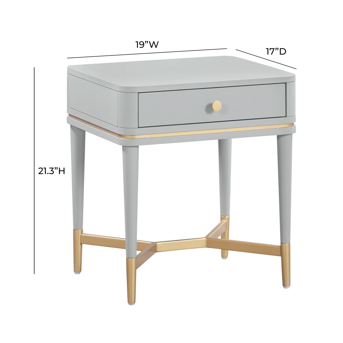 Julieta 19" Acacia Wood Nightstand With Drawer
