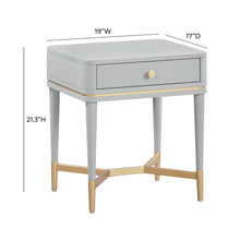 Julieta 19" Acacia Wood Nightstand With Drawer