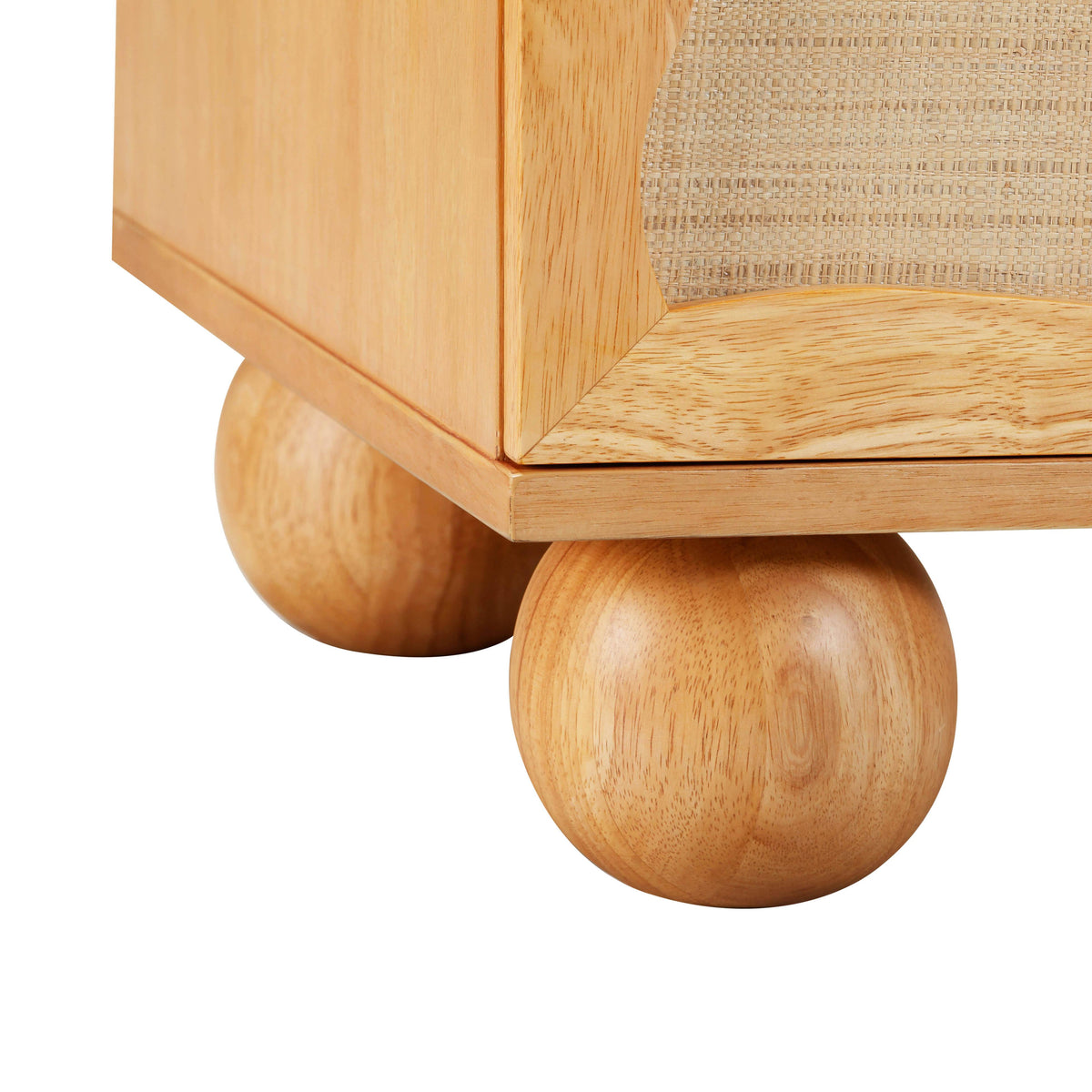 Grappa 62" Natural Wood & Raffia Wavy 6-Drawer Dresser