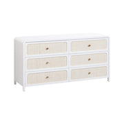 Patty 62" Rattan 6 Drawer Dresser