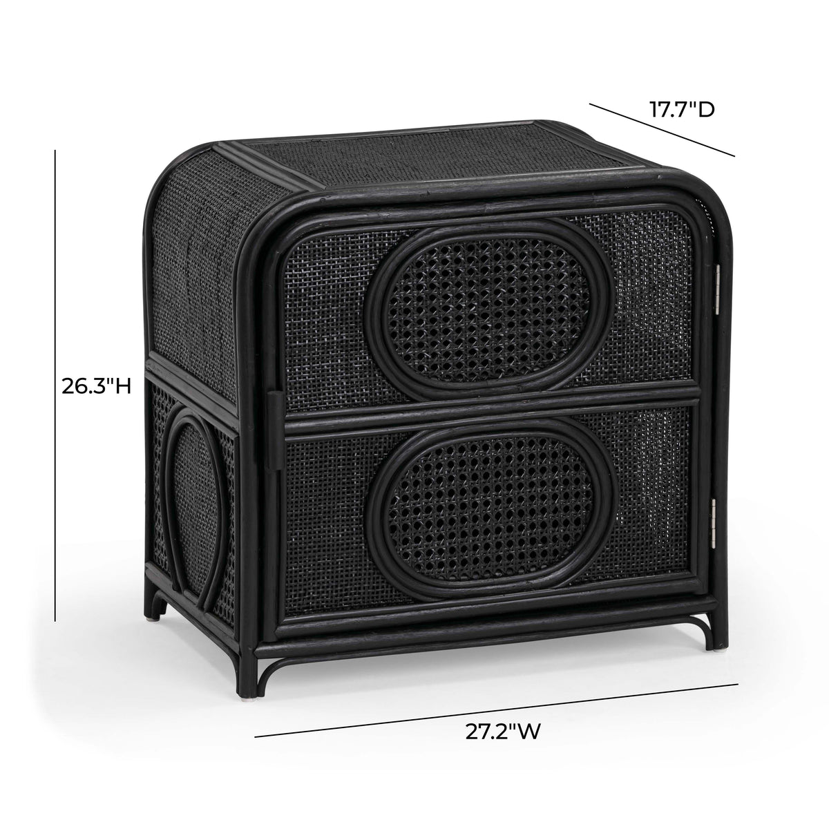 Tina 27" Rattan Nightstand With Storage