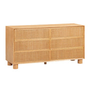Miles 62" Natural Wood 6-Drawer Dresser