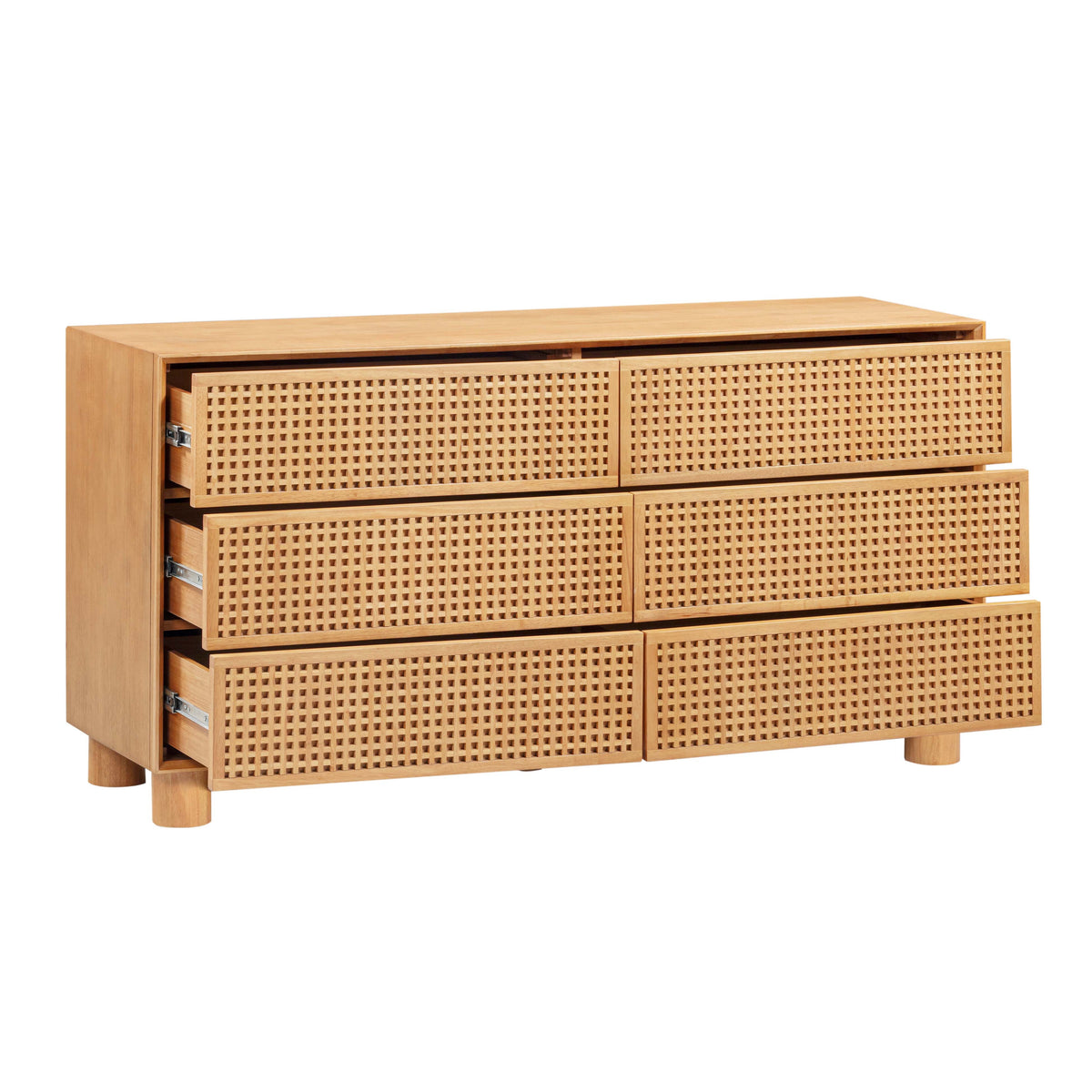 Miles 62" Natural Wood 6-Drawer Dresser