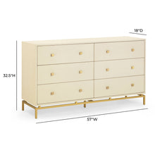 Pesce 57" Faux Shagreen 6-Drawer Dresser