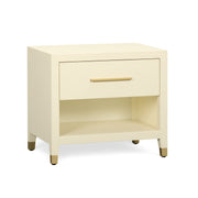 Dani 25" Cream Faux Shagreen Nightstand with Drawer