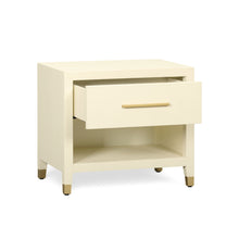 Dani 25" Cream Faux Shagreen Nightstand with Drawer