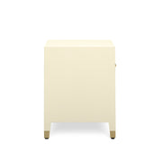 Dani 25" Cream Faux Shagreen Nightstand with Drawer