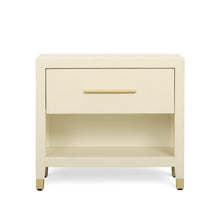Dani 25" Cream Faux Shagreen Nightstand with Drawer