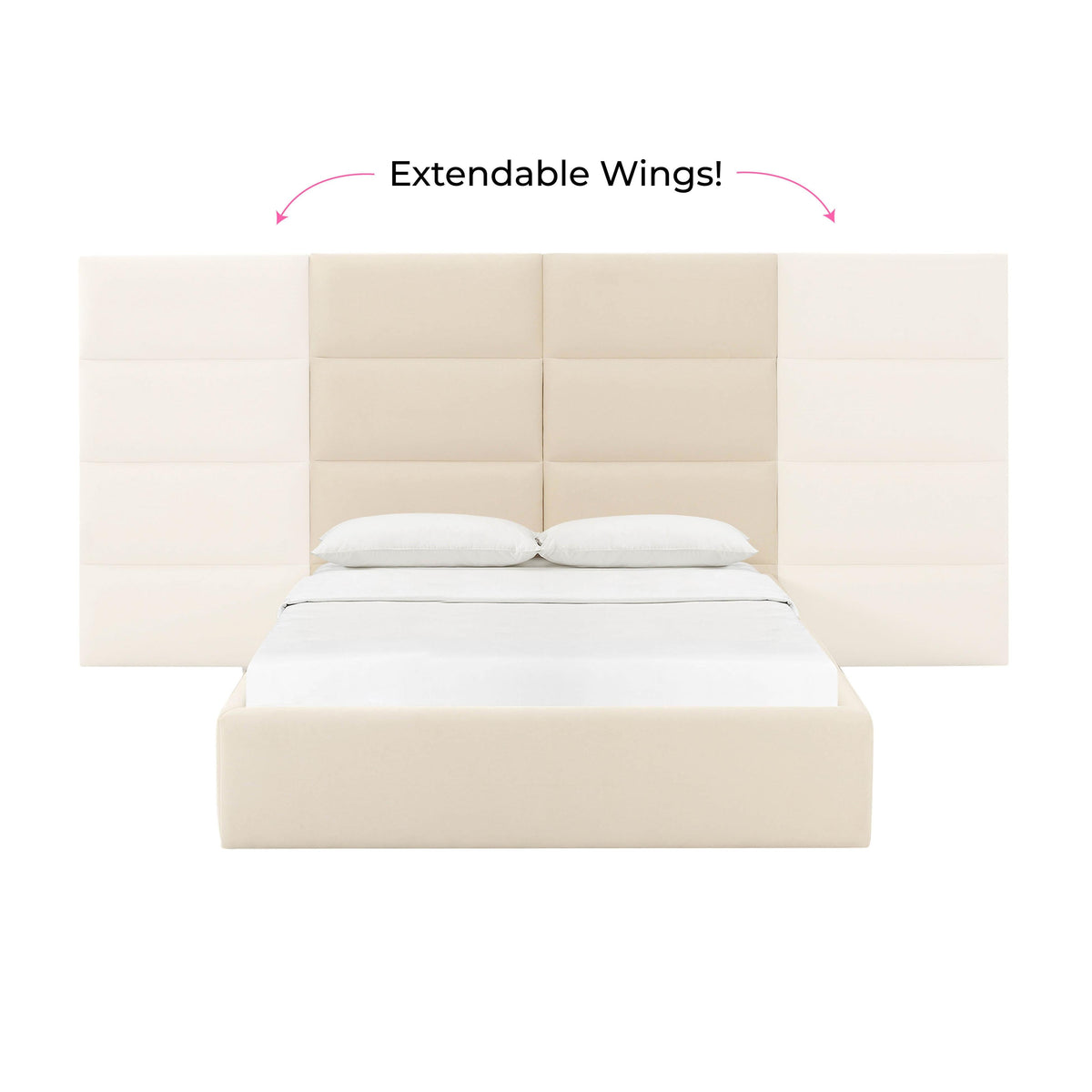 Eliana Performance Velvet Headboard Wings