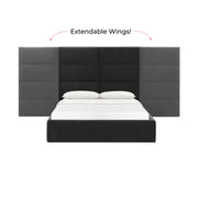 Eliana Performance Velvet Headboard Wings