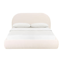 Bara Cream Textured Performance Velvet Bed