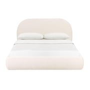 Bara Cream Textured Performance Velvet Bed
