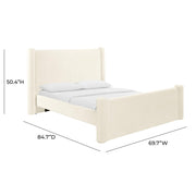 Athara Cream Velvet Bed