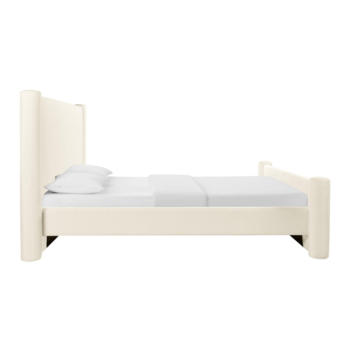 Athara Cream Velvet Bed