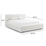 Meena Cream Upcycled Performance Linen Storage Bed