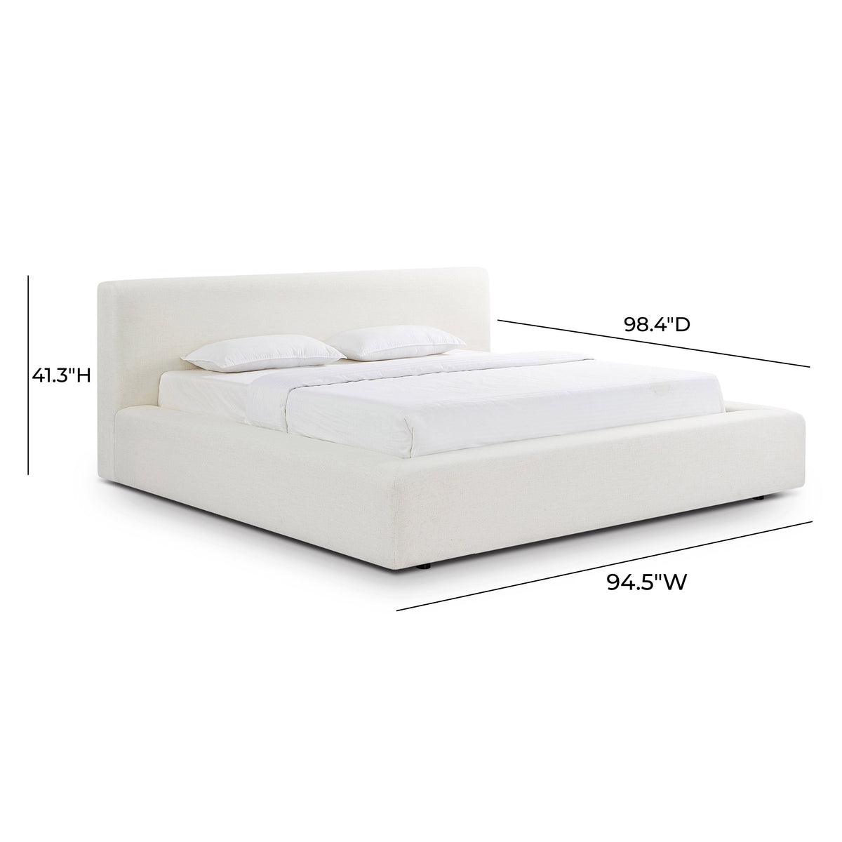 Meena Cream Upcycled Performance Linen Storage Bed