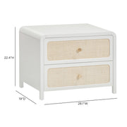 Patty 28" Rattan 2 Drawer Nightstand