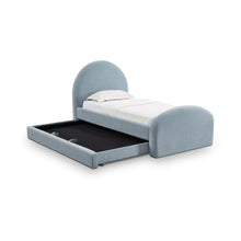 Moon Chambray Blue Performance Chenille Twin Trundle Bed