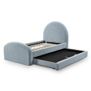 Moon Chambray Blue Performance Chenille Twin Trundle Bed