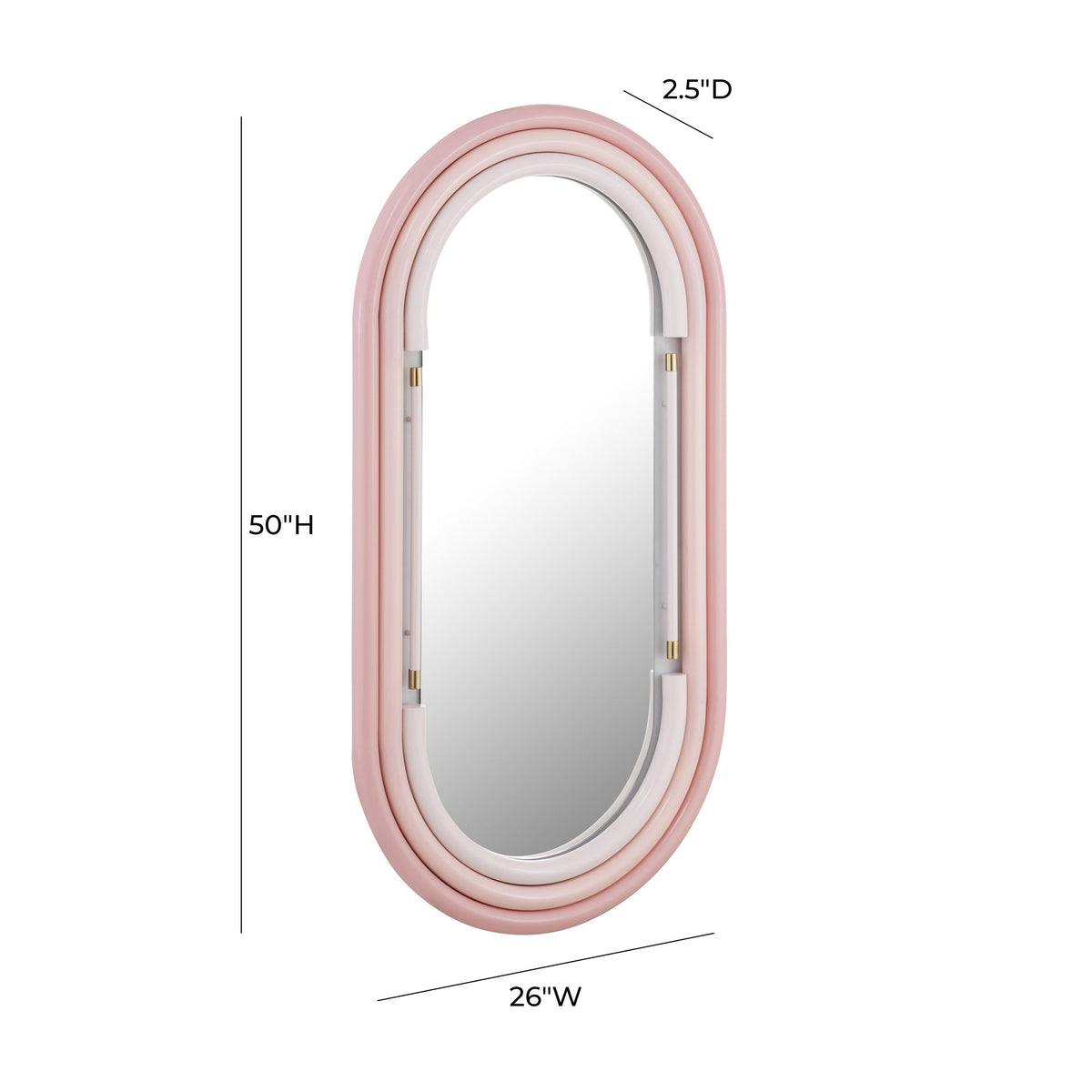 Neon Oval Wall Mirror (26"X50"-28"X58")