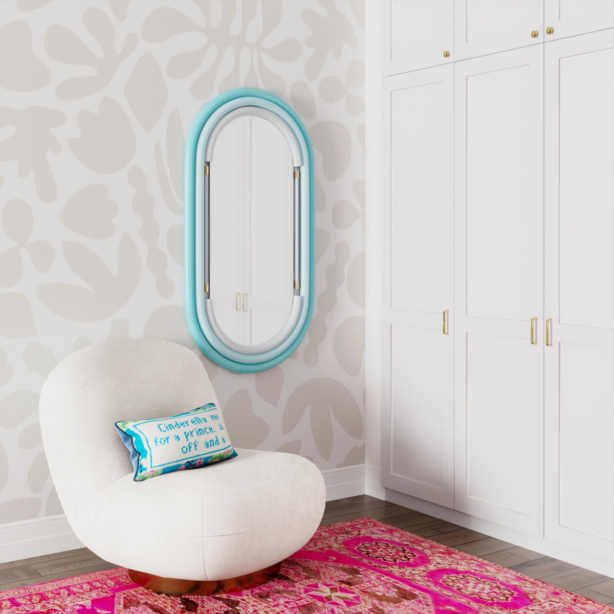 Neon Oval Wall Mirror (26"X50"-28"X58")