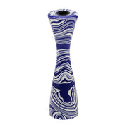 Serene Blue & White Swirl Resin Candlestick