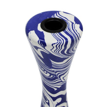 Serene Blue & White Swirl Resin Candlestick