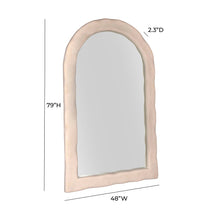 Kaia 48"X79" Cream Lightweight Faux Stone Floor Mirror