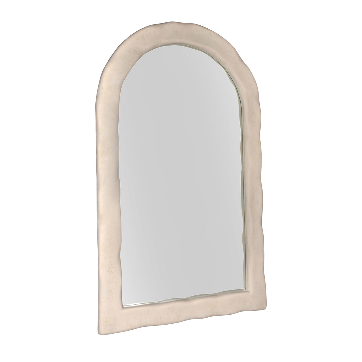 Kaia 48"X79" Cream Lightweight Faux Stone Floor Mirror