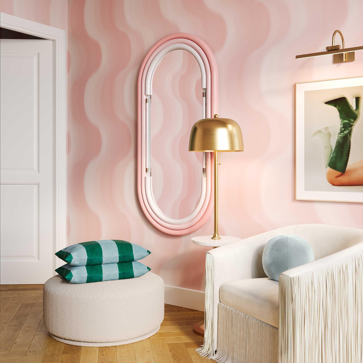 Neon Oval Wall Mirror (26"X50"-28"X58")