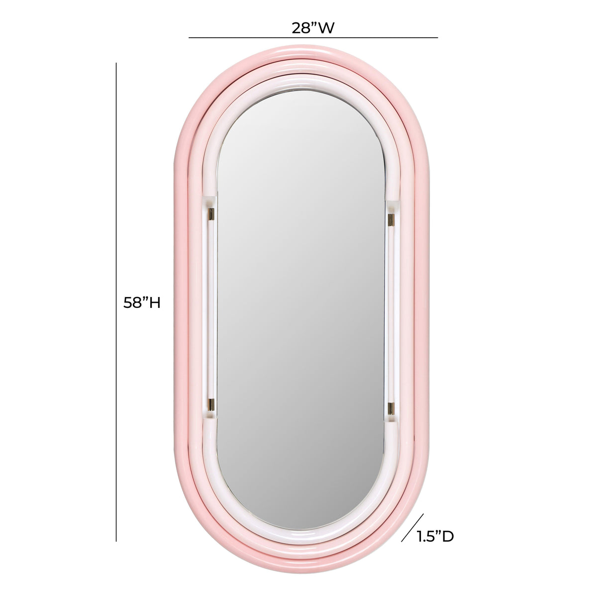 Neon Oval Wall Mirror (26"X50"-28"X58")