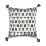 Blossom 20" Printed Cotton Tassel Throw Pillow Cover