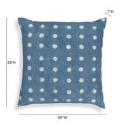 Indigo Dots 20" Cotton Square Throw Pillow Cover