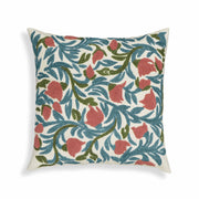 Tulip 20" Embroidered Floral Wool Square Throw Pillow Cover