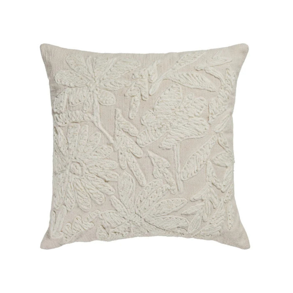 Tabitha 24" Euro Size Square Embroidered Throw Pillow