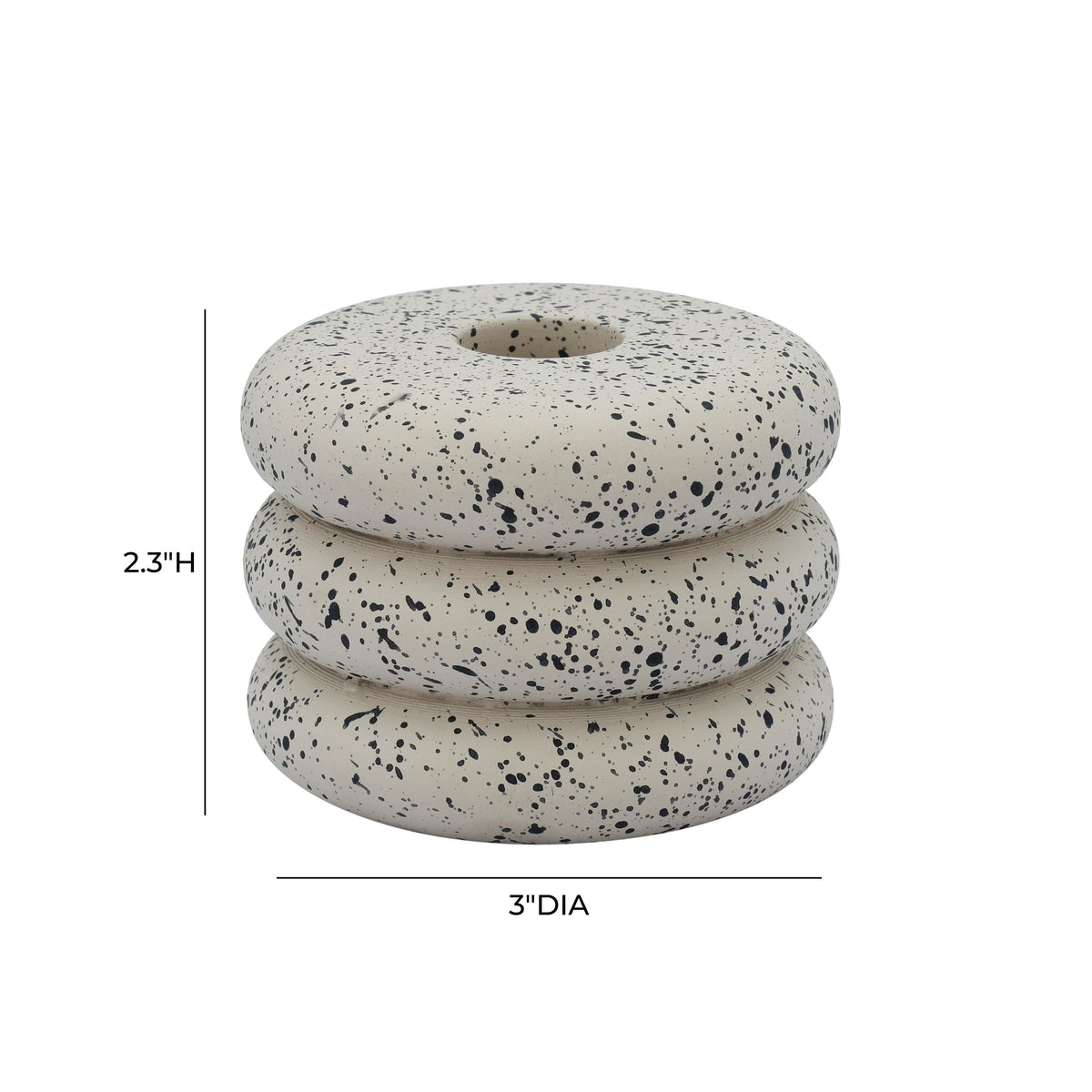 Gabby Speckled Stacked Candleholder