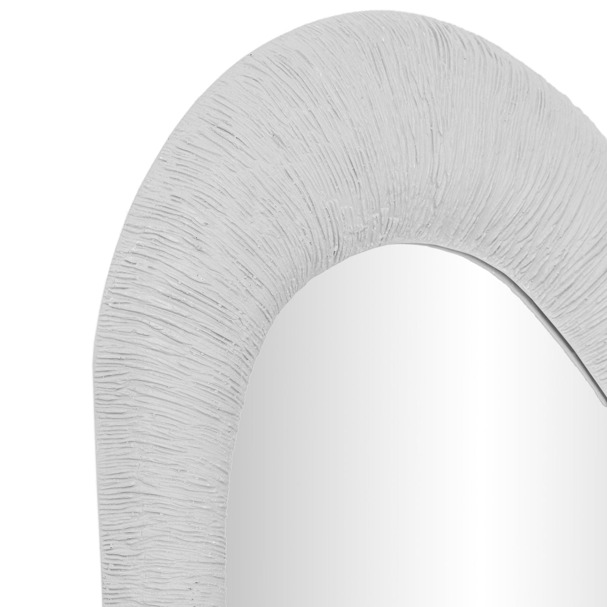 Orpheus 20"X59" Ribbed Lightweight Faux Stone Floor Mirror