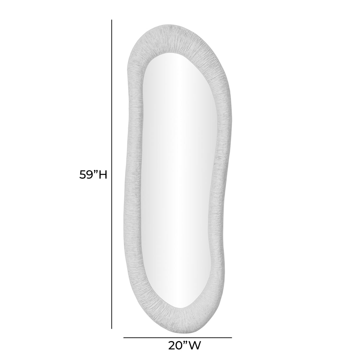 Orpheus 20"X59" Ribbed Lightweight Faux Stone Floor Mirror