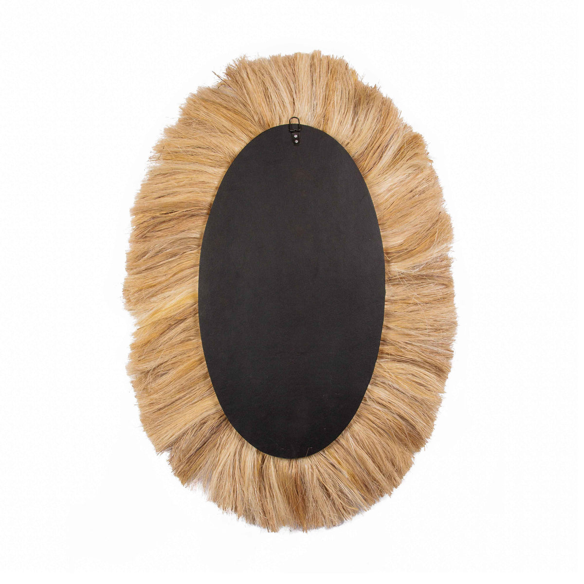 Tribal 25.6"X35.4" Natural Abaca Grass Oval Wall Mirror