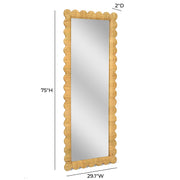 Bama 29.1"X75" Long Natural Rattan Wall Mirror