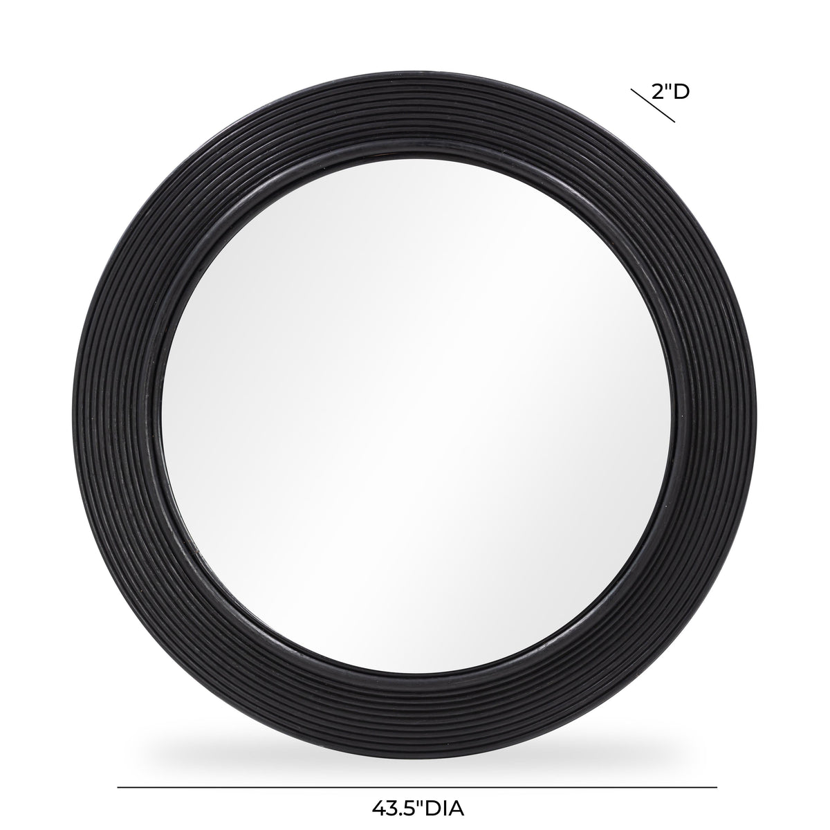 Tanya 43.5" Rattan Round Wall Mirror